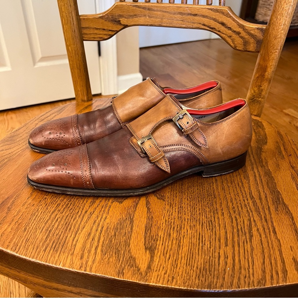 Antonio Maurizi Double Monk Soft Leather Loafer Brown Size 42.5 Made In Italy